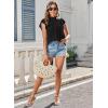 imageBlouses for Women Summer Tops 2025 Trendy Ruffle Sleeves Mock Neck T Shirts Pleated Front Loose Fit Work BlouseBlack