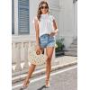 imageBlouses for Women Summer Tops 2025 Trendy Ruffle Sleeves Mock Neck T Shirts Pleated Front Loose Fit Work BlouseWhite