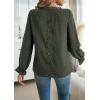 imageWomens Boho Tops Long Sleeve Shirts For Women Cute Crewneck Blouse Dressy Casual Swiss Dot Crochet Hollow Top 2025Green