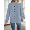 imageWomens Boho Tops Long Sleeve Shirts For Women Cute Crewneck Blouse Dressy Casual Swiss Dot Crochet Hollow Top 2025Light Blue