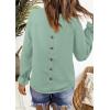 imageWomens Boho Tops Long Sleeve Shirts For Women Cute Crewneck Blouse Dressy Casual Swiss Dot Crochet Hollow Top 2025Light Green