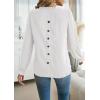 imageWomens Boho Tops Long Sleeve Shirts For Women Cute Crewneck Blouse Dressy Casual Swiss Dot Crochet Hollow Top 2025White