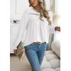 imageWomens Boho Tops Long Sleeve Shirts For Women Cute Crewneck Blouse Dressy Casual Swiss Dot Crochet Hollow Top 2025White