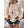 imageWomens Fall Tops Crewneck Long Sleeve Shirts Casual Chiffon Blouses Flowy Lace Hem Boho Clothing Trendy 2025Apricotblack Dots