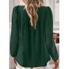 imageWomens Fall Tops Crewneck Long Sleeve Shirts Casual Chiffon Blouses Flowy Lace Hem Boho Clothing Trendy 2025Dark Green