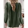 imageWomens Fall Tops Crewneck Long Sleeve Shirts Casual Chiffon Blouses Flowy Lace Hem Boho Clothing Trendy 2025Greengreen Dots