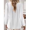 imageWomens Fall Tops Crewneck Long Sleeve Shirts Casual Chiffon Blouses Flowy Lace Hem Boho Clothing Trendy 2025White