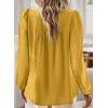 imageWomens Fall Tops Crewneck Long Sleeve Shirts Casual Chiffon Blouses Flowy Lace Hem Boho Clothing Trendy 2025Yellow