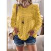 imageWomens Fall Tops Crewneck Long Sleeve Shirts Casual Chiffon Blouses Flowy Lace Hem Boho Clothing Trendy 2025Yellowblack Dots