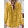 imageWomens Fall Tops Crewneck Long Sleeve Shirts Casual Chiffon Blouses Flowy Lace Hem Boho Clothing Trendy 2025Yellowblack Dots
