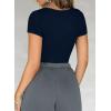 imageWomens Going Out ShortLong Sleeve Crop Tops Sexy V Neck Shirts Ribbed Blouses for Women Y2K Tee Fitted Slim TShirtAnavy