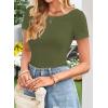 imageWomens Summer ShortLong Sleeve Tops Sexy Backless Striped Shirts Going Out TShirt Y2K Crop Blouse Boat Neck OutfitAsolid Army Green