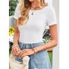 imageWomens Summer ShortLong Sleeve Tops Sexy Backless Striped Shirts Going Out TShirt Y2K Crop Blouse Boat Neck OutfitAsolid White