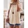 imageWomens Summer Tops Crewneck Short Sleeve Shirts Casual Chiffon Blouses Flowy Lace Hem Boho Clothing Trendy 2025Apricot