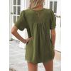 imageWomens Summer Tops Crewneck Short Sleeve Striped Shirts Casual Ribbed Blouses Flowy Hem Boho Clothing 2025Green