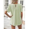 imageWomens Summer Tops Crewneck Short Sleeve Striped Shirts Casual Ribbed Blouses Flowy Hem Boho Clothing 2025Light Green