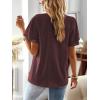 imageWomens Tops Butterfly Sleeve V Neck Blouses for Women Dressy Casual Flowy Swiss Dot Ruffle Short Sleeve ShirtsMulberry