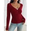imageWomens Tops Going Out Tops Long Sleeve Shirts for Women Sexy Y2K Crop Top Lace V Neck Blouses Slim Tight Fit Tee