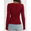 imageWomens Tops Going Out Tops Long Sleeve Shirts for Women Sexy Y2K Crop Top Lace V Neck Blouses Slim Tight Fit Tee
