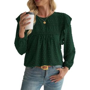 imageWomens Fall Fashion 2024 Tops For Women Dressy Casual Blouses Long Sleeve Western Blouse Tunic Babydoll Shirts