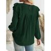 imageWomens Fall Fashion 2024 Tops For Women Dressy Casual Blouses Long Sleeve Western Blouse Tunic Babydoll ShirtsGreen