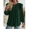 imageWomens Fall Fashion 2024 Tops For Women Dressy Casual Blouses Long Sleeve Western Blouse Tunic Babydoll ShirtsGreen
