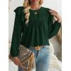 imageWomens Fall Fashion 2024 Tops For Women Dressy Casual Blouses Long Sleeve Western Blouse Tunic Babydoll ShirtsGreen