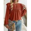 imageWomens Fall Fashion 2024 Tops For Women Dressy Casual Blouses Long Sleeve Western Blouse Tunic Babydoll ShirtsOrange