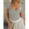 imageFalechay Womens Going Out ShortLong Sleeve Crop Tops Sexy V Neck Shirts Ribbed Blouses for Women Y2K Tee Fitted Slim TShirtAgrey