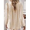 imageBoho Tops for Women Long Sleeve Shirts Crewneck Flowy Womens Blouses Dressy Casual Lace Hem Clothing Trendy 2026Apricotblack Dots