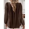 imageBoho Tops for Women Long Sleeve Shirts Crewneck Flowy Womens Blouses Dressy Casual Lace Hem Clothing Trendy 2026Brown