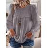 imageBoho Tops for Women Long Sleeve Shirts Crewneck Flowy Womens Blouses Dressy Casual Lace Hem Clothing Trendy 2026Dark Grey