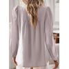imageBoho Tops for Women Long Sleeve Shirts Crewneck Flowy Womens Blouses Dressy Casual Lace Hem Clothing Trendy 2026Gray Beige