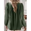 imageBoho Tops for Women Long Sleeve Shirts Crewneck Flowy Womens Blouses Dressy Casual Lace Hem Clothing Trendy 2026Green