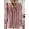 imageBoho Tops for Women Long Sleeve Shirts Crewneck Flowy Womens Blouses Dressy Casual Lace Hem Clothing Trendy 2026Pink