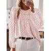 imageBoho Tops for Women Long Sleeve Shirts Crewneck Flowy Womens Blouses Dressy Casual Lace Hem Clothing Trendy 2026Pinkblack Dots