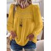imageBoho Tops for Women Long Sleeve Shirts Crewneck Flowy Womens Blouses Dressy Casual Lace Hem Clothing Trendy 2026Yellow