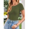 imageLong Sleeve Shirts for Women Sexy Backless Striped Tops Going Out TShirt Y2K Crop Womens Blouse Boat Neck OutfitAsolid Army Green