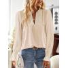 imageBoho Tops for Women V Neck Blouses Flowy Swiss Dot Dressy Casual Lace Womens Long Sleeve Shirts Trendy 2026Apricot