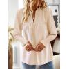 imageBoho Tops for Women V Neck Blouses Flowy Swiss Dot Dressy Casual Lace Womens Long Sleeve Shirts Trendy 2026Apricot