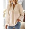 imageBoho Tops for Women V Neck Blouses Flowy Swiss Dot Dressy Casual Lace Womens Long Sleeve Shirts Trendy 2026Apricot