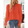 imageBoho Tops for Women V Neck Blouses Flowy Swiss Dot Dressy Casual Lace Womens Long Sleeve Shirts Trendy 2026Bright Orange