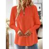 imageBoho Tops for Women V Neck Blouses Flowy Swiss Dot Dressy Casual Lace Womens Long Sleeve Shirts Trendy 2026Bright Orange