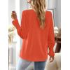 imageBoho Tops for Women V Neck Blouses Flowy Swiss Dot Dressy Casual Lace Womens Long Sleeve Shirts Trendy 2026Bright Orange