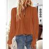 imageBoho Tops for Women V Neck Blouses Flowy Swiss Dot Dressy Casual Lace Womens Long Sleeve Shirts Trendy 2026Caramel