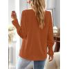 imageBoho Tops for Women V Neck Blouses Flowy Swiss Dot Dressy Casual Lace Womens Long Sleeve Shirts Trendy 2026Caramel