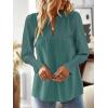 imageBoho Tops for Women V Neck Blouses Flowy Swiss Dot Dressy Casual Lace Womens Long Sleeve Shirts Trendy 2026Cyan