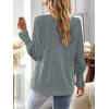 imageBoho Tops for Women V Neck Blouses Flowy Swiss Dot Dressy Casual Lace Womens Long Sleeve Shirts Trendy 2026Graygreen