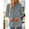 imageBoho Tops for Women V Neck Blouses Flowy Swiss Dot Dressy Casual Lace Womens Long Sleeve Shirts Trendy 2026Graygreen