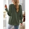 imageBoho Tops for Women V Neck Blouses Flowy Swiss Dot Dressy Casual Lace Womens Long Sleeve Shirts Trendy 2026Green